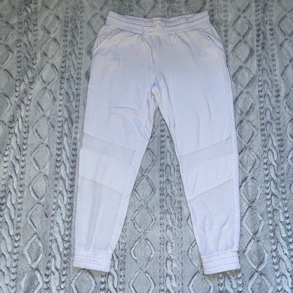 Garage White Mesh Joggers
